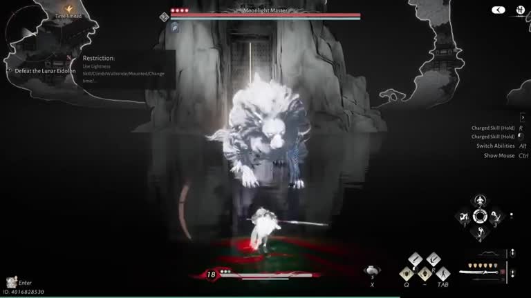 Moonlight Master lunges forward in this Campaign Challenge combat reference. The challenge restrictions shown here are specific to that activity.