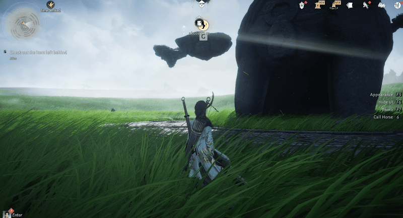 The giant stone lion and the floating island where the center Dreamtouch Brush appears.